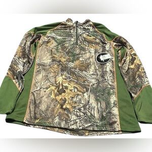 Realtree Mountainaire Green Camo 1/4 Zip Pullover Shirt Sz L New With Tags